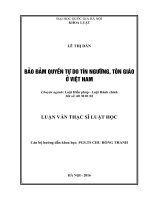 Bảo đảm quyền tự do tín ngưỡng, tôn giáo ở Việt Nam
