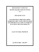 Giải pháp hoàn thiện hoạt động marketing trực tuyến cho sản phẩm giày dép bita’s của công ty TNHH sản xuất hàng tiêu dùng bình tân 