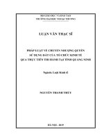 pháp luật về chuyển nhƣợng quyền sử dụng đất của tổ chức kinh tế qua thực tiễn thi hành tại tỉnh quảng ninh 