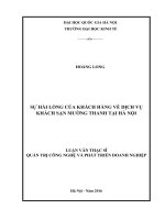Sự hài lòng của khách hàng về dịch vụ khách sạn Mường Thanh tại Hà Nội