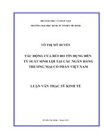 Tác động của rủi ro tín dụng đến tỷ suất sinh lợi tại các ngân hàng thương mại cổ phần việt nam 