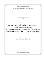 Đầu tư trực tiếp nước ngoài FDI và chất lượng thể chế bằng chứng thực nghiệm tại các nước thuộc khu vực châu á thái bình dương 