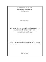 Huy động vốn tại Ngân hàng Nông nghiệp và Phát triển Nông thôn Việt Nam - Chi nhánh tỉnh Bắc Kạn : Luận văn ThS. Kinh doanh và quản lý: 60 34 02 01