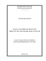 Quản lý tài chính tại Trung tâm Thông tin Thư viện, Đại học Quốc gia Hà Nội