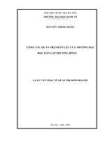 Công tác quản trị nhân lực của trường Đại học Dân lập Phương Đông : Luận văn ThS. Kinh doanh và quản lý: 60 34 05
