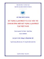 Kỳ vọng lạm phát và các yếu tố ảnh hưởng đến kỳ vọng lạm phát tại việt nam , luận văn thạc sĩ 