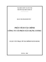Phân tích tài chính Công ty Cổ phần xây dựng Cotec : Luận văn ThS. Kinh doanh và quản lý: 60 34 02 01 01