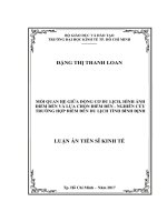 Mối quan hệ giữa động cơ du lịch, hình ảnh điểm đến và lựa chọn điểm đến   nghiên cứu trường hợp điểm đến du lịch tỉnh bình định 