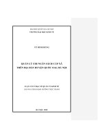 Quản lý chi ngân sách cấp xã trên địa bàn huyện Quốc Oai, Hà Nội : Luận văn ThS. Kinh doanh và quản lý: 60 34 04 10