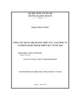 Công tác quản trị nguồn nhân lực tại công ty Cổ phần thiết bị y tế Hà Nội : Luận văn ThS. Kinh doanh và Quản lý: 60 34 05
