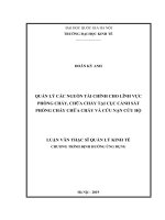 Quản lý các nguồn tài chính cho lĩnh vực phòng cháy, chữa cháy tại Cục Cảnh sát Phòng cháy chữa cháy và Cứu nạn cứu hộ :  Luận văn ThS. Quản trị - Quản lý: 603404
