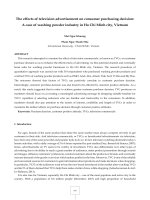 The effects of television advertisement on consumer purchasing decision a case of washing powder industry in ho chi minh city, vietnam 