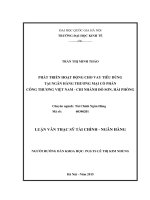 Phát triển hoạt động cho vay tiêu dùng tại Ngân hàng Thương mại cổ phần Công thương Việt Nam - Chi nhánh Đồ Sơn, Hải Phòng : Luận văn ThS. Kinh doanh và quản lý: 60 34 02 01