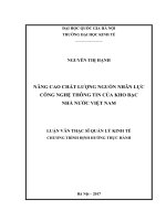 Nâng cao chất lượng nguồn nhân lực công nghệ thông tin của Kho bạc Nhà nước Việt Nam