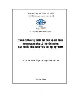 Tăng cường sự tham gia của hộ gia đình kinh doanh bán lẻ truyền thống vào chuỗi cửa hàng tiện ích tại Việt Nam