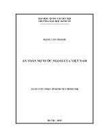 An toàn nợ nước ngoài của Việt Nam : Luận văn ThS. Kinh tế: 60 31 01