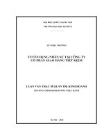 Tuyển dụng nhân sự tại Công ty Cổ phần Giao hàng tiết kiệm :  Luận văn ThS. Kinh doanh: 60 34 01