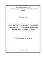 Giải pháp hoàn thiện hoạt động chiêu thị tại công ty cổ phần karofi   chi nhánh miền nam đến năm 2020 