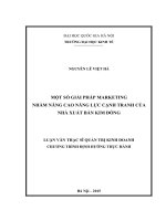 Một số giải pháp marketing nhằm nâng cao năng lực cạnh tranh của Nhà xuất bản Kim Đồng : Luận văn ThS. Kinh doanh và quản lý: 60 34 05