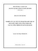 Nghiên cứu các yếu tố ảnh hưởng đến việc sử dụng đèn chiếu sáng công nghệ LED tại các công trình xây dựng dân dụng 