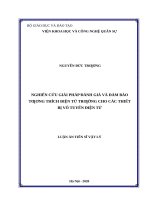Nghiên cứu giải pháp đánh giá và đảm bảo tương thích điện từ trường cho các thiết bị vô tuyến điện tử 
