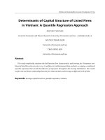 Determinants of capital structure of listed firms in vietnam, a quantile regression approach 
