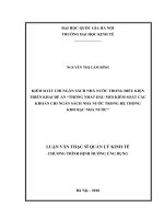 Kiểm soát chi ngân sách nhà nước trong điều kiện triển khai Đề án “Thống nhất đầu mối kiểm soát các khoản chi ngân sách nhà nước trong hệ thống Kho bạc Nhà nước”