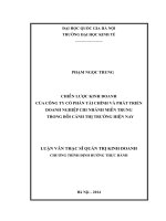 Chiến lược kinh doanh của Công ty cổ phần tài chính và phát triển doanh nghiệp chi nhánh miền Trung trong bối cảnh thị trường hiện nay : Luận văn ThS. Kinh doanh và quản lý: 60 34 05