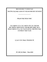 Tác động của các nhân tố cấu thành hệ thống kiểm soát nội bộ đến hiệu quả hoạt động của các ngân hàng thương mại cổ phần việt nam 