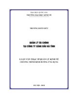 Quản lý tài chính tại Công ty xăng dầu Hà Tĩnh
