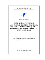 (Luận văn thạc sĩ) phát triển chuyên môn liên tục tác động đến hiệu quả làm việc của công chức quản lý thị trường tại thành phố hồ chí minh và long an 