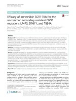 Efficacy of irreversible EGFR-TKIs for the uncommon secondary resistant EGFR mutations L747S, D761Y, and T854A