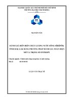 Đánh giá diễn biến chất lượng nước sông sêrêpôk tỉnh đắk lắk bằng phương pháp đánh giá toàn diện mờ và trọng số entropy