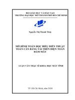 (Luận văn thạc sĩ ) mô hình toán học biểu diễn thuật toán cân bằng tải trên điện toán đám mây 