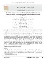 Mô hình áp dụng Kaizen cho các doanh nghiệp làng nghề tại Việt Nam