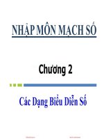 Bài giảng nhập môn mạch số chương 2   ths  hồ ngọc diễm 