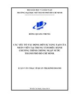 (Luận văn thạc sĩ) các yếu tố tác động đến sự sáng tạo của nhân viên tại trung tâm điều hành chương trình chống ngập nước thành phố hồ chí minh 