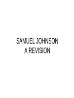 Lecture Literary criticism - Lecture 13: Samuel Johnson a revision