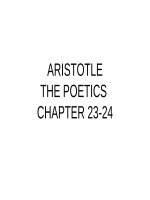 Lecture Literary criticism - Lecture 7: Aristotle the poetics chapter 23-24