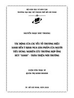 (luận văn thạc sĩ) tác động của các yếu tố thương hiệu xanh đến ý định mua sản phẩm của người tiêu dùng nghiên cứu trường hợp ống hút xanh thân thiên môi trường 