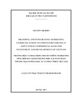 Thương hiệu và hoạt động truyền thông marketing tổng hợp đẩy mạnh thương hiệu tại ngân hàng thương mại cổ phần đầu tư và phát triển việt nam 