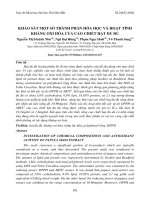 Khảo sát một số thành phần hóa học và hoạt tính kháng oxi hóa của cao chiết hạt đu đủ