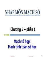Bài giảng nhập môn mạch số chương 5 (phần 1)   ths  hồ ngọc diễm 