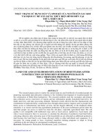 Thực trạng sử dụng đất và sinh kế của người dân sau khi tái định cư để xây dựng thủy điện Bình Điền tại Thừa Thiên Huế