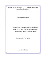 luận án tiến sĩ nghiên cứu xác định một số thông số hợp lý của máy sàng rung vô hướng trên tổ hợp nghiền sàng di động 