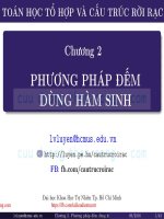 Bài giảng toán học tổ hợp và cấu trúc rời rạc   chương 2 phương pháp đếm dùng hàm sinh 