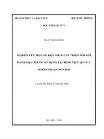 luận án tiến sĩ nghiên cứu một số biện pháp can thiệp đối với danh mục thuốc sử dụng tại bệnh viện quân y 103 giai đoạn 2013 – 2016 