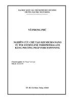 Nghiên cứu chế tạo sợi micro nano từ polyethylene terephthalate bằng phương pháp forcespinning