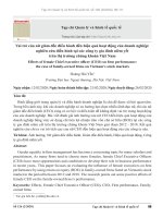 Vai trò của nữ giám đốc điều hành đến hiệu quả hoạt động của doanh nghiệp: Nghiên cứu điển hình tại các công ty gia đình niêm yết trên thị trường chứng khoán Việt Nam