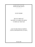 Quản lý nhân lực tại công ty cổ phần xây dựng và nhân lực việt nam 